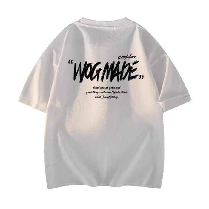 Men Summer Casual Loose Oversize Short Sleeve O Neck Letter Printed Pullover Cotton T Shirt Top