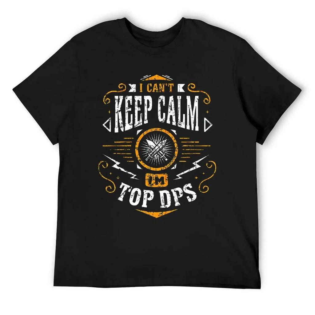 Men Clothing World Of Warcraft Role-playing Game T-Shirt WoW I Can't Keep Calm I'm DPS Fashion Short Sleeve T Shirt Tee