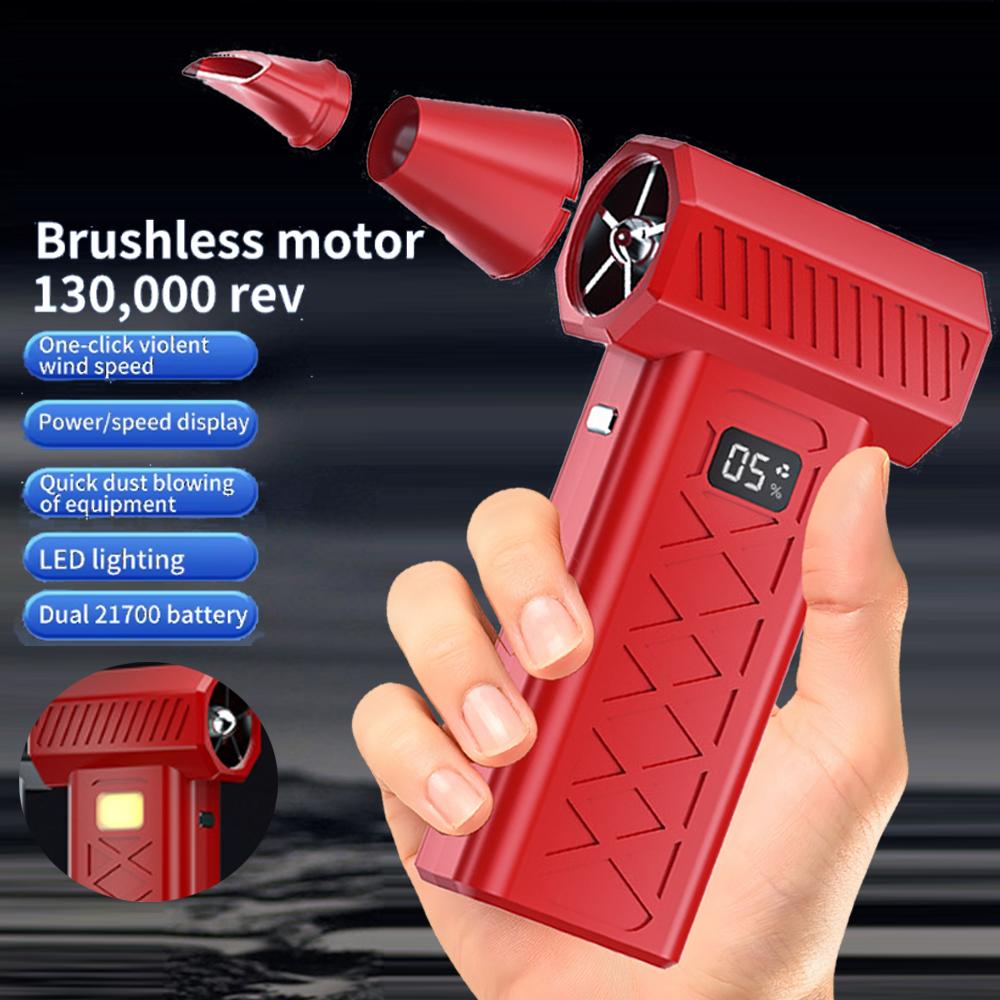 

Цифровой ЖК-дисплей Турбо-вентилятор 130 000 об/мин Скорость ветра Портативная воздуходувка Ручной инструмент для выдувания пыли из автомобиля со светодиодным фонариком