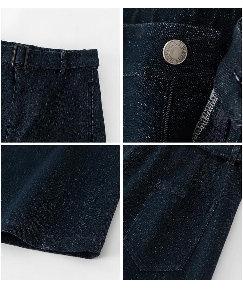 Retro Wide-Leg Women's Jeans with Belt - Floor-Length, Simple, Versatile Korean Style