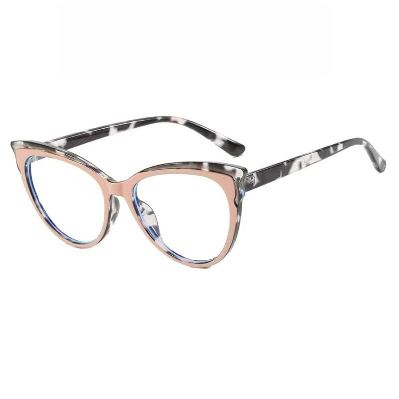 Ochelari de Soare de Modă Ochi de Pisică Personalizați în Culoare Contrastantă Lentile Transparente Accesorii Drăguțe Elegante Casual pentru Zi de Zi Vacanță