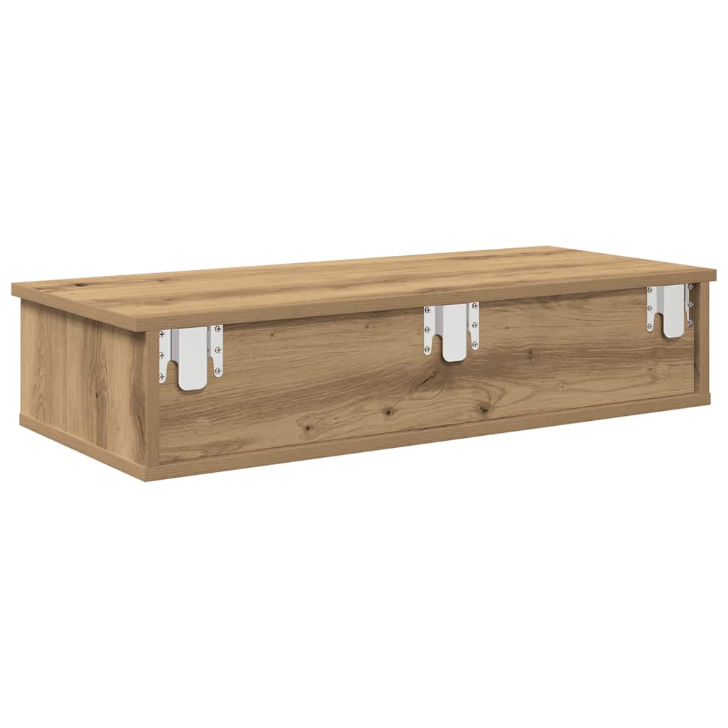 VidaXL Wandregal mit Schubladen Artisan-Eiche 80x31x17cm Holzwerkstoff