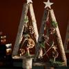 Wood Miniature Christmas Tree Accessory Distinctive Miniature Christmas Tree Ornament Wood Home Festival Decorations