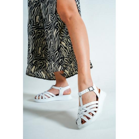 Chaussures et sandales Semelle en polyuréthane légère Cuir véritable Bleu Sandales en cuir pour femmes avec semelle extérieure