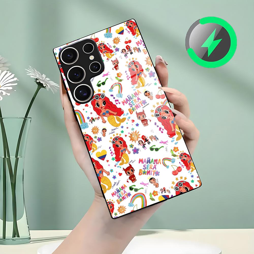 

Singer K-Karol G 2024 Phone Case For Samsung S26 S25 S24 S23 S22 S21 S20 Edge Ultra Plus FE For Magsafe Glass Case Galaxy S23 Plus