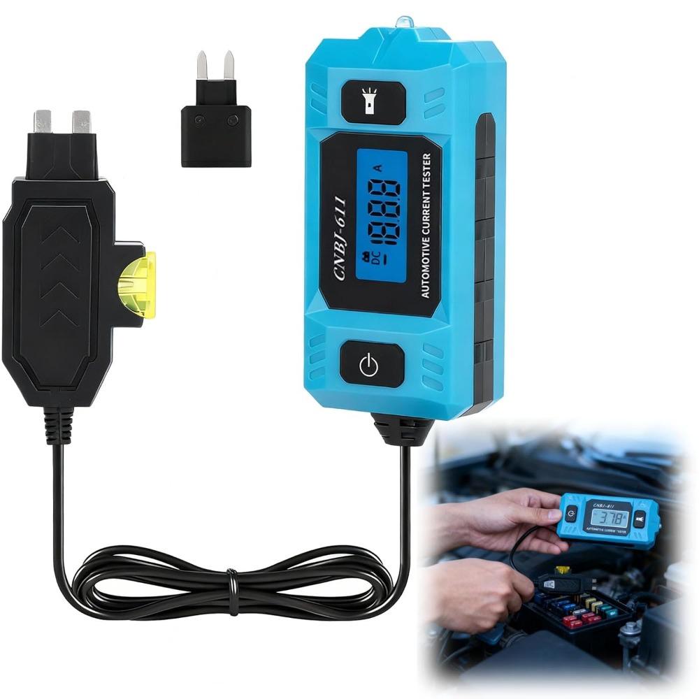 Car Fuse Tester, 0.01A to 19.99A Measurement Range, Automotive Current Tester with Backlit Display High Precision