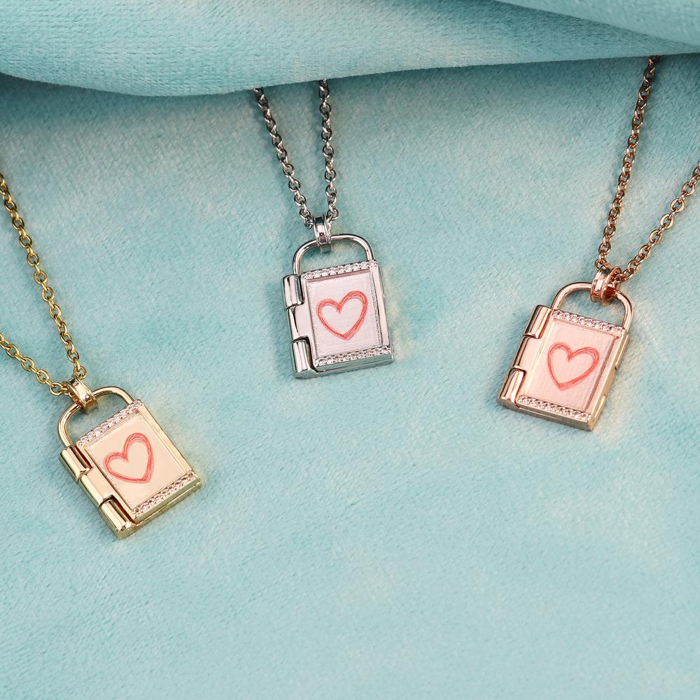 Custom Photo Envelope Necklace Can Opend Personalized Engraved Name Necklace Pendant Necklace Unique  Gift Memorial Gift