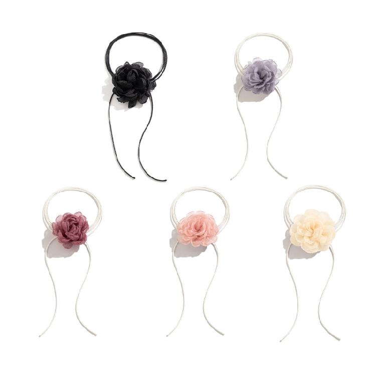 Fashion Trend Mesh Flower Rose Collarbone Chain Temperament Simple Necklace