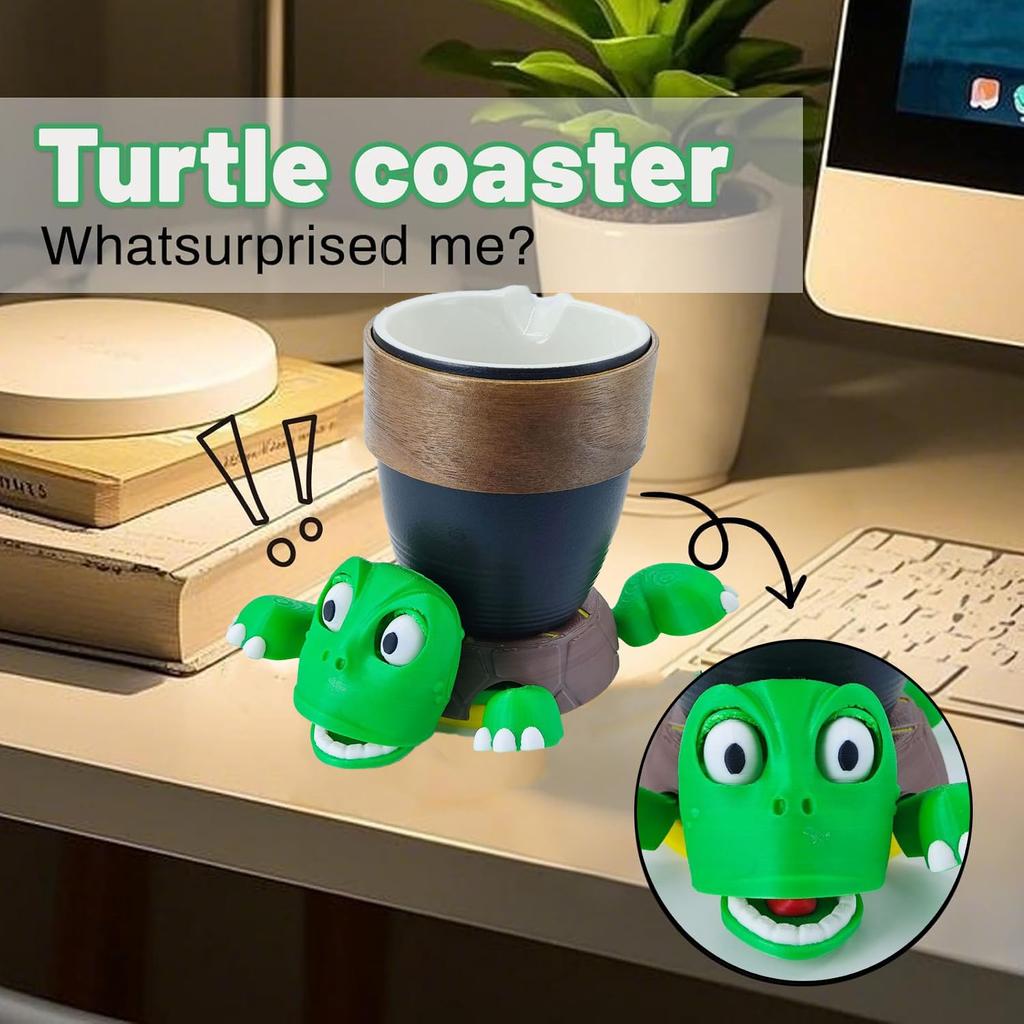 Panicked Turtle Coaster New Fun Anti-Scald Coaster Cute Cup Holders Coffee And Tea Insulation Pad Home Tableware Decorative 3d