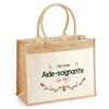 Beach Bag - PLANETEE - Jute with "Top Caregiver" Pocket - Natural Cotton - 43x33 Cm - Printed In France