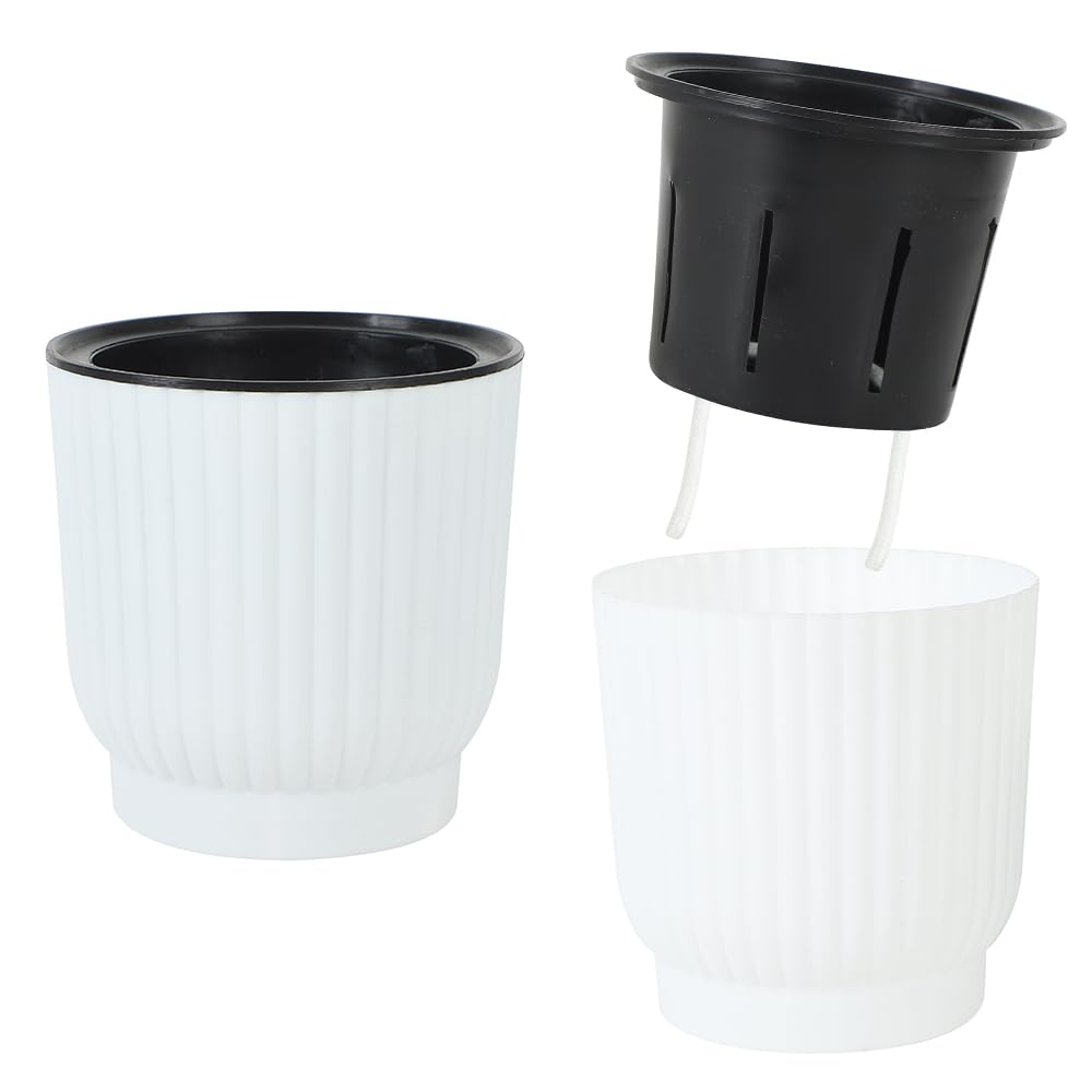 

AllBright Water Supply Automatic Water Flower Water Supply String Set of 6 Planter, Supply, Pot, Stylish, Indoor, Included, Plastic, Gardening, (L белый