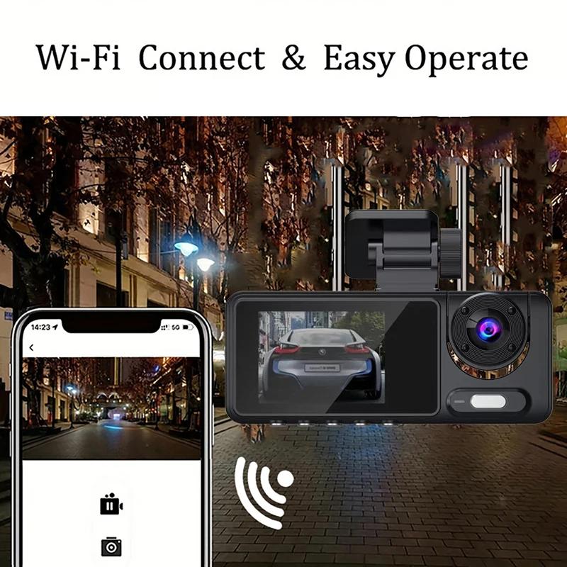 3 Channel Video Recorder Dash Cam for Cars WIFI 1080P 2Inch Car DVR  Rear View Camera Black Box Car Assecories Free Mirror Gift