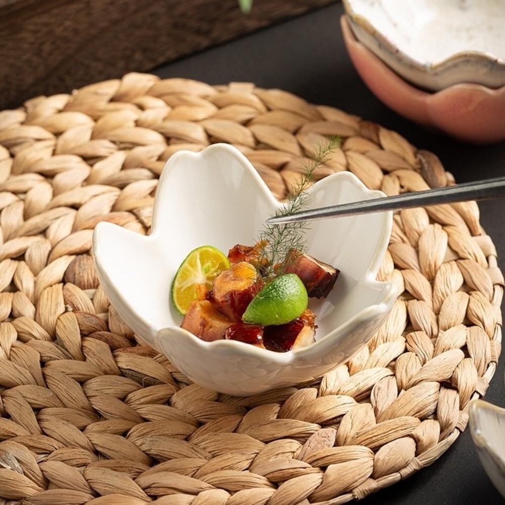 Retro Ceramic Dipping Dish Mini Exquisite Pentagonal Small Dish Decorative Cute Hot Pot Dipping Sauce Dish