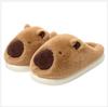Plush Capybara Slippers Closed Toe Slippers Cute Thermal Home Slippers Comfortable Fluffy Couple Slippers Non-Slip for Men Women
