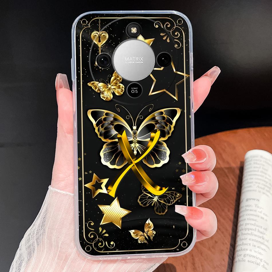 

Case For Honor X70 5G Shining Letters Transparent Silicone Shockproof Back Cover For Honor X 70 Soft Lightweight Phone Protector Transparent&Honor X70