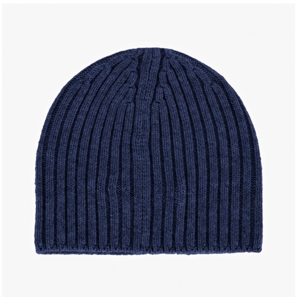 Acne Studio C40387 Navy Melange  Ahe  Face Logo Patch Beanie