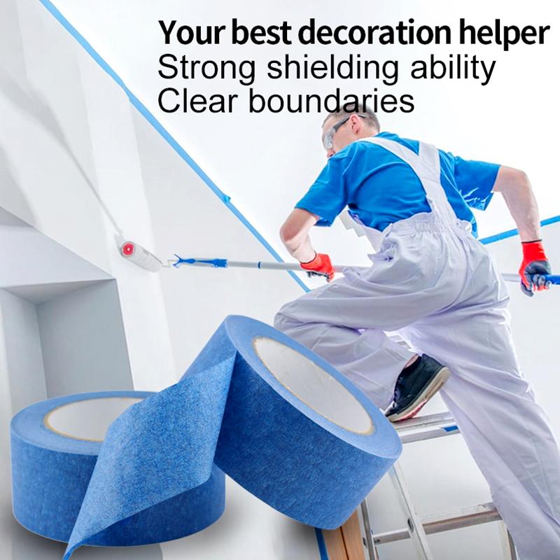 2/6/10Roll Home Security Masking Easy Removal Blue Multi-surface Construction Paint Tape 20M/Roll Wall Painting