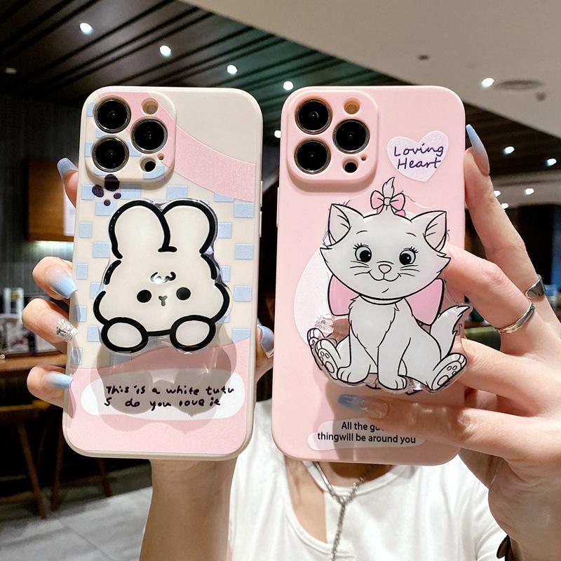 Cute Mary Cat Applies To Samsung S23 Mobile Phone Case A24 A34 Soft Cute Rabbit A04E Cartoon A53 Bracket