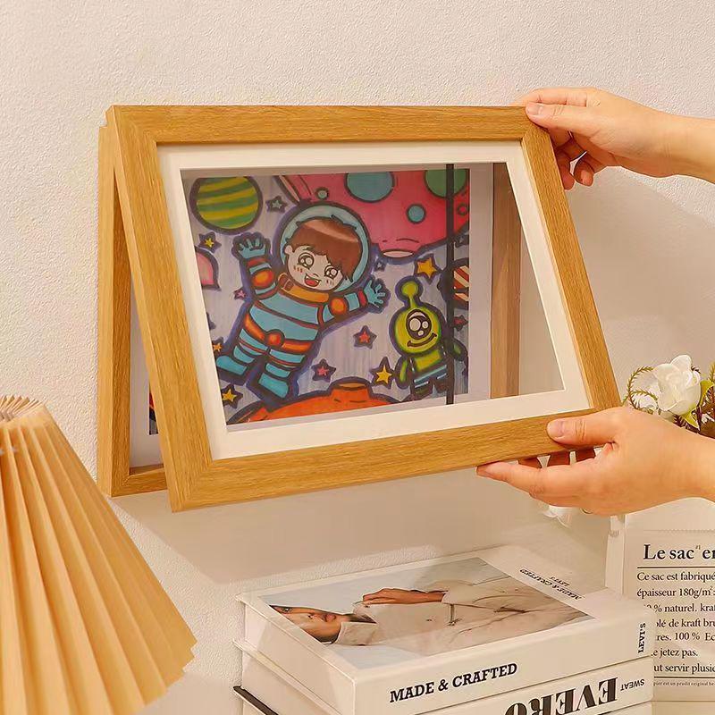 

Children s Magnetic DIY Wall Art Frame: Punch-Free Multifunctional Display. 8 inches