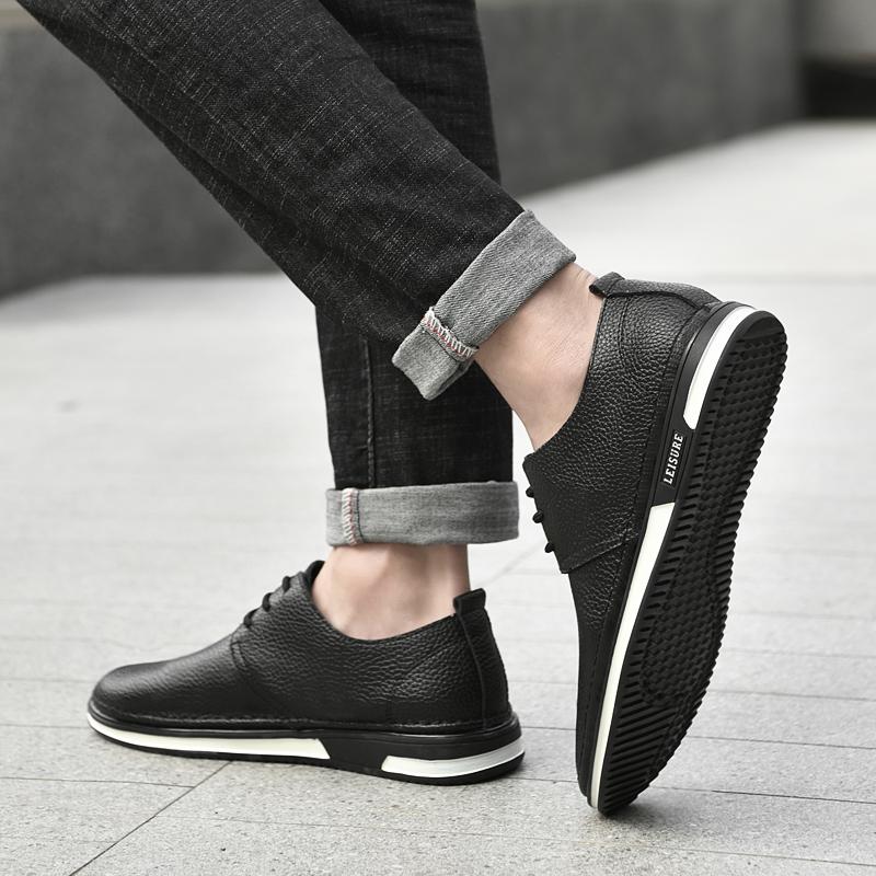 Handgefertigte Freizeitschuhe aus echtem Leder zum Schnüren für Herren, Outdoor-Oxfordschuhe zum Joggen, hochwertige Herren-Skateschuhe, atmungsaktive flache Schuhe