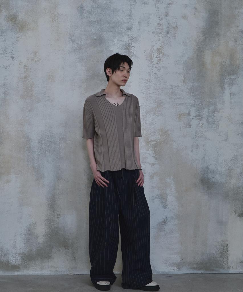 PARADIGMFILM [Ep.02] Fold-In Collar V-Neck Knit (Mocha Beige)
