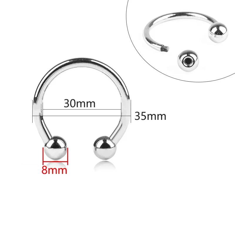 

2/5/10Pcs Meetee 15-60mm U-shaped Metal Rings Buckle Double-headed Screw Loop Clasp for Swimwear Bikini Decor Hat Hook Accessory 5Pcs
