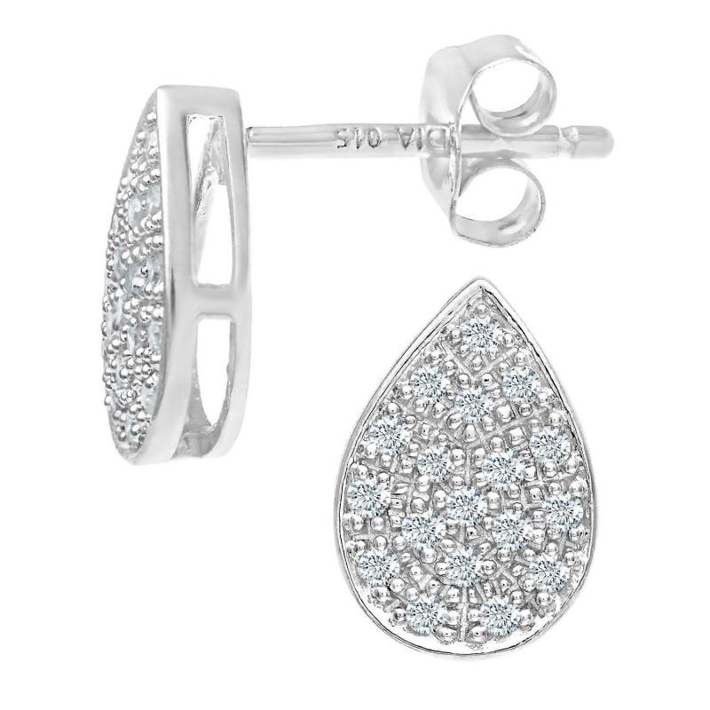 Full Diamond Teardrop Earrings