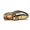 Men's Gold Tasseled Loafers Gold Dress Wingtip Shoes Stylish Leather Prom Blazers Dance Disco Party Shoes Large Size