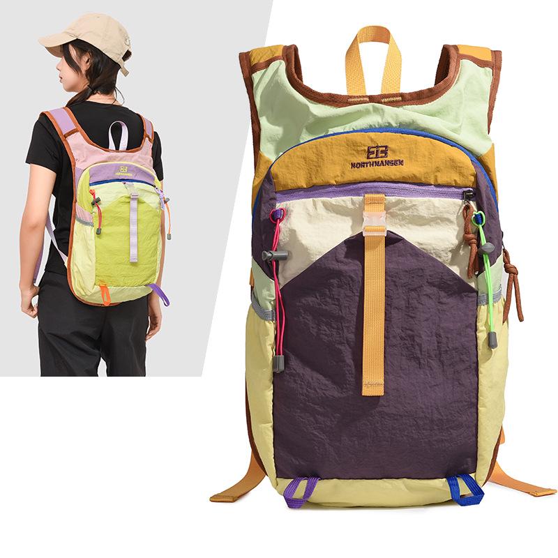 Women's Lightweight Color Block Backpack for Outdoor Sports, Travel, and Mountaineering