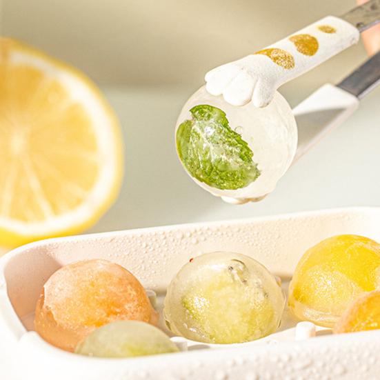 Silicone Sphere Ice Cube Tray with Lid Large Round Ball Mold for Whiskey Cocktails Easy-Release Stackable BPA-Free Ice Cube Maker for Home Bar Party