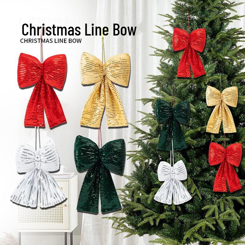 Festival Sequin Bow Christmas Tree Ornament Props