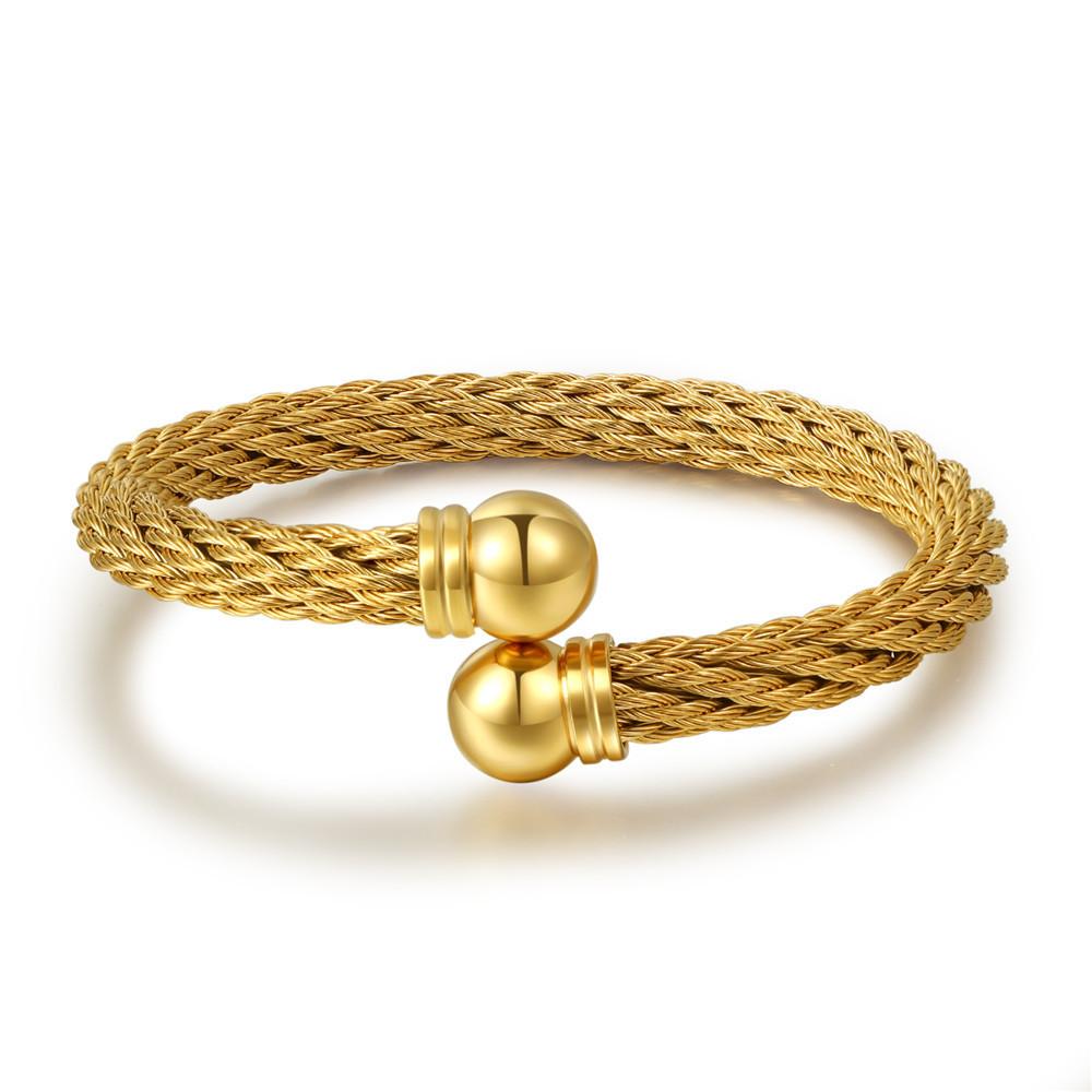 Titanium Steel Geometric Cuff Bracelet With Electroplating For Men Women Fashion Accessory