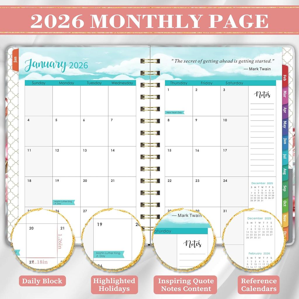 2026 Planner - Planner 2026 with Tabs, Jan. 2026 - Dec. 2026, 2026 Planner Weekly and Monthly, 2026 Calendar Planner, Weekly and Monthly Planner,