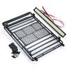 AXSPEED Metal Roof Rack Luggage Carrier with LED Light Bar for 1/10 RC Crawler Axial SCX10 90046 Wrangler Cherokee Parts