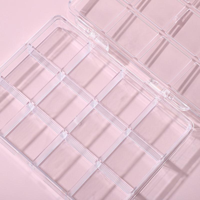 12 przegródek Pudełko do przechowywania narzędzi do paznokci, dekoracji, biżuterii, kart anime, pojemnik, organizer do makijażu, dyspenser, wielofunkcyjne, do sztuki DIY