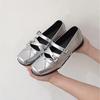 Summer new flat-bottomed bow light-mouth single shoes women's retro Mary Jane shoes women's