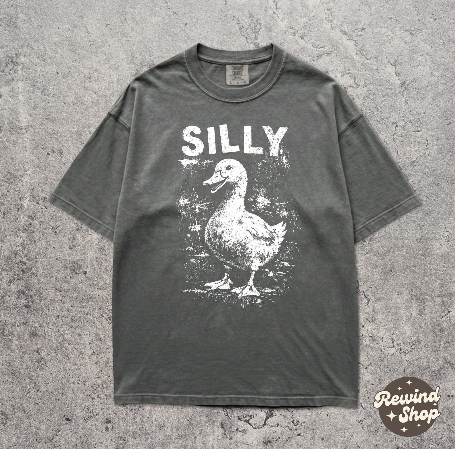 Grunge Silly Goose Comfort Colors Shirt - Vintage Distressed Goose Graphic Tee S