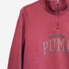Puma Logo Print Fleece Stand Collar Knitted Sweatshirt Men Sweatshirt Red 689596-15