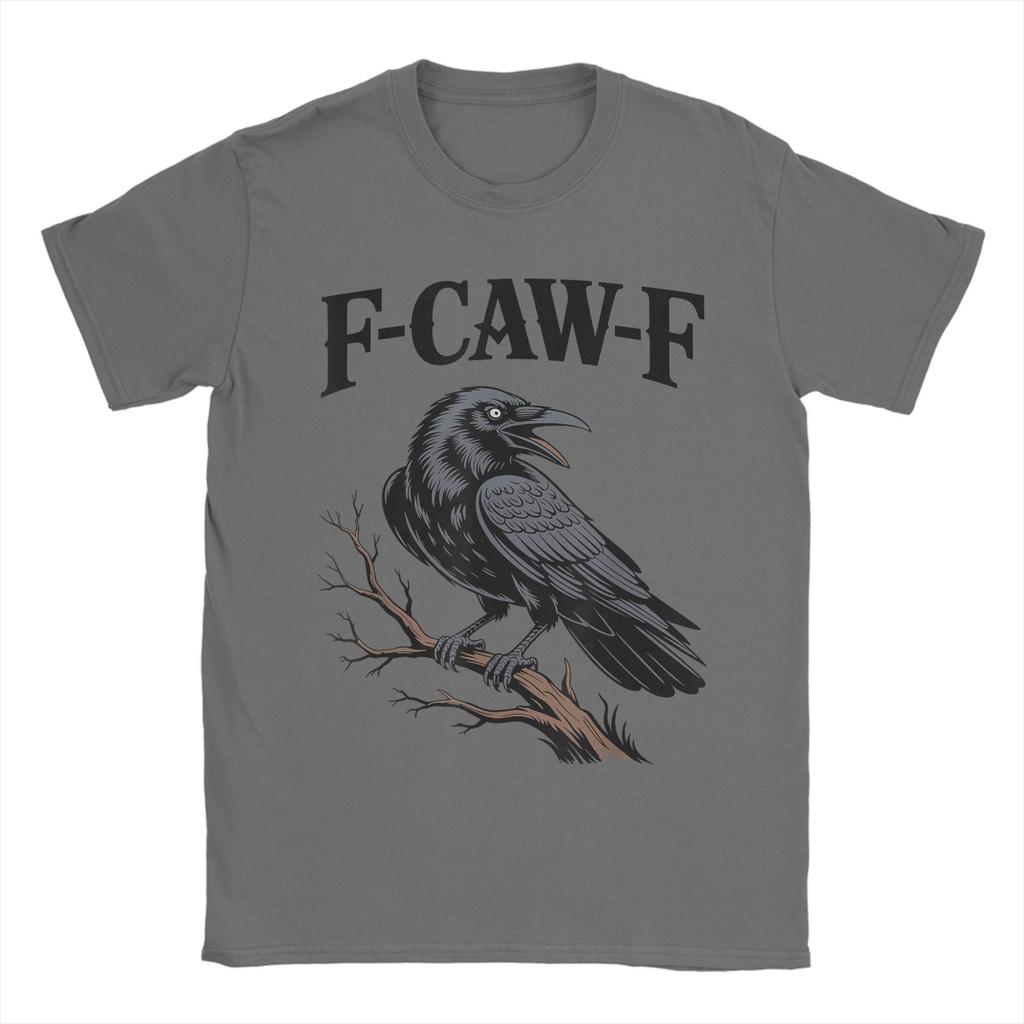 F-Caw-F Funny Raven Gothic Crow black Bird Humor T-Shirt  Harajuku T Shirts Short Sleeve Tops Summer Cotton O-Neck Top Tees