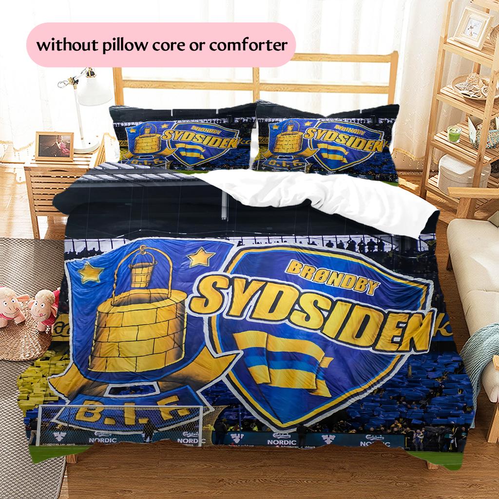 Brondby IF Pattern Bedding Home Decoration Birthday & Festival Gift (1 * duvet cover + 2 * pillowcase, without core)