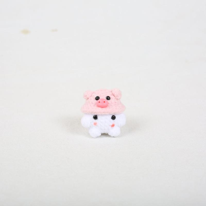 Creative Cute Small Animal Knitting Keychain Pendant Car Bag Decoration Funny Handmade Crochet Doll Ornaments Girls Gifts