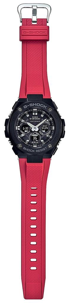 Rádio Solar Vermelho [Casio] G-Shock G-STEEL GST-W300G-1A4JF Masculino