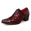 Brand 2025 Men's High-heeled Leather Shoes Fashion Red Wedding Dresses Shoes For Men Luxury Formal Shoes Man Zapatos De Vestir