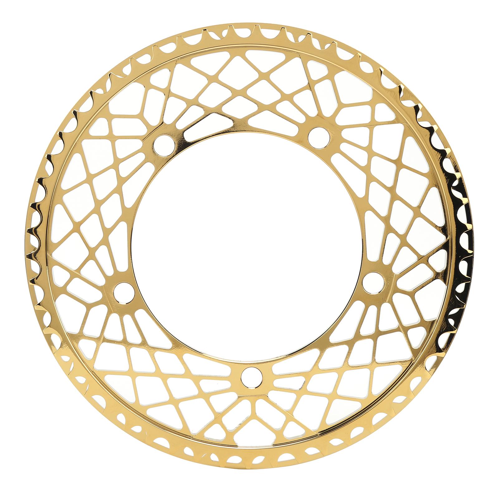 BOLANY Folding Bike Chainring Wear Resistant Aluminum Alloy Bicycle Chainring Plate 130BCD 53T Electroplated Titanium Gold