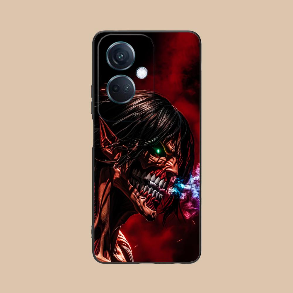 AOT Eren Yeager Matte TPU Mobile Phone Case for OPPO Reno 14 13 12 11 10 9 8 7 6 5 F T Pro 5G Colorful Printing Cover