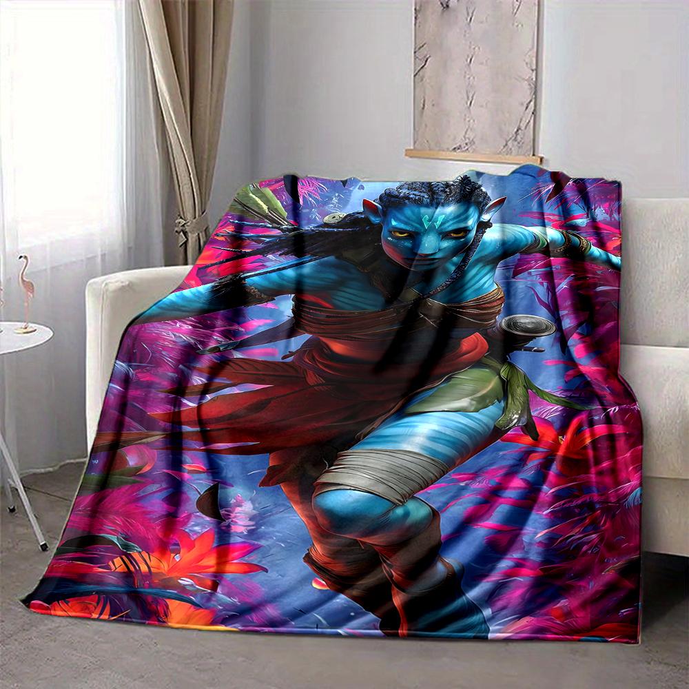 1Pc Avatar World Adventure Flannel Blanket, Soft And Comfortable, Casual Warm, Camping Travel, Christmas, Halloween Xmas Gift. G1184