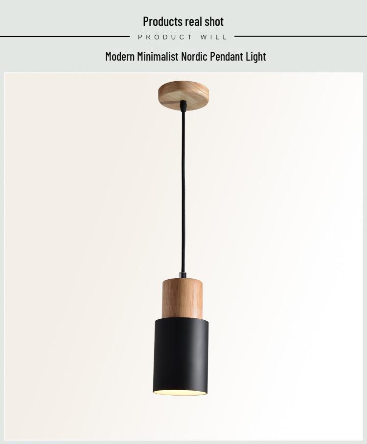 Nordic Solid Wood Macaron Pendant Light - Modern, Creative Lighting for Restaurants, Bars, and Bedrooms.