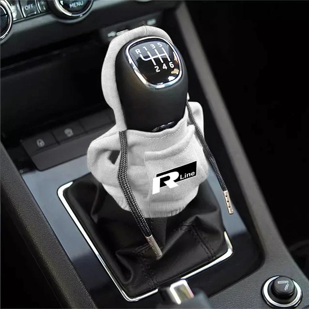 1/2Pcs Hoodie Car Gear Shift Cover Handle Kit Gear Shift Sweatshirt Decoration For Volkswagen VW R Line Tiguan Golf Jetta PassatNB1