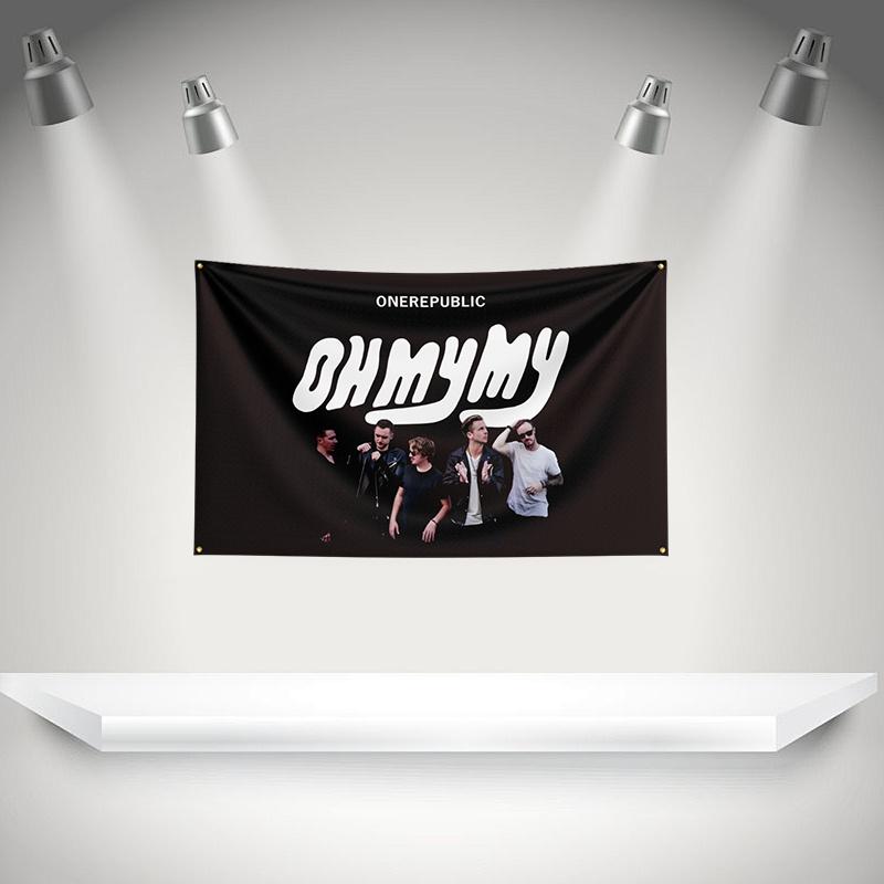 O-OneRepublic Flag Rock Music Band Banner HD Printing Tapestry Exhibition Music Band Fans Garage Decor