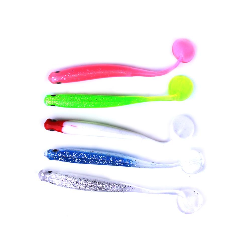 HENGJIA 10pcs/bag Soft Fishing Lure Set 10cm T-Tail Silicone Baits Artificial Swimbait Wobblers for Saltwater Freshwater Fishing